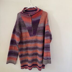 Anthropologie Daily Practice Franconia Half-Zip Sweater Tunic Size L